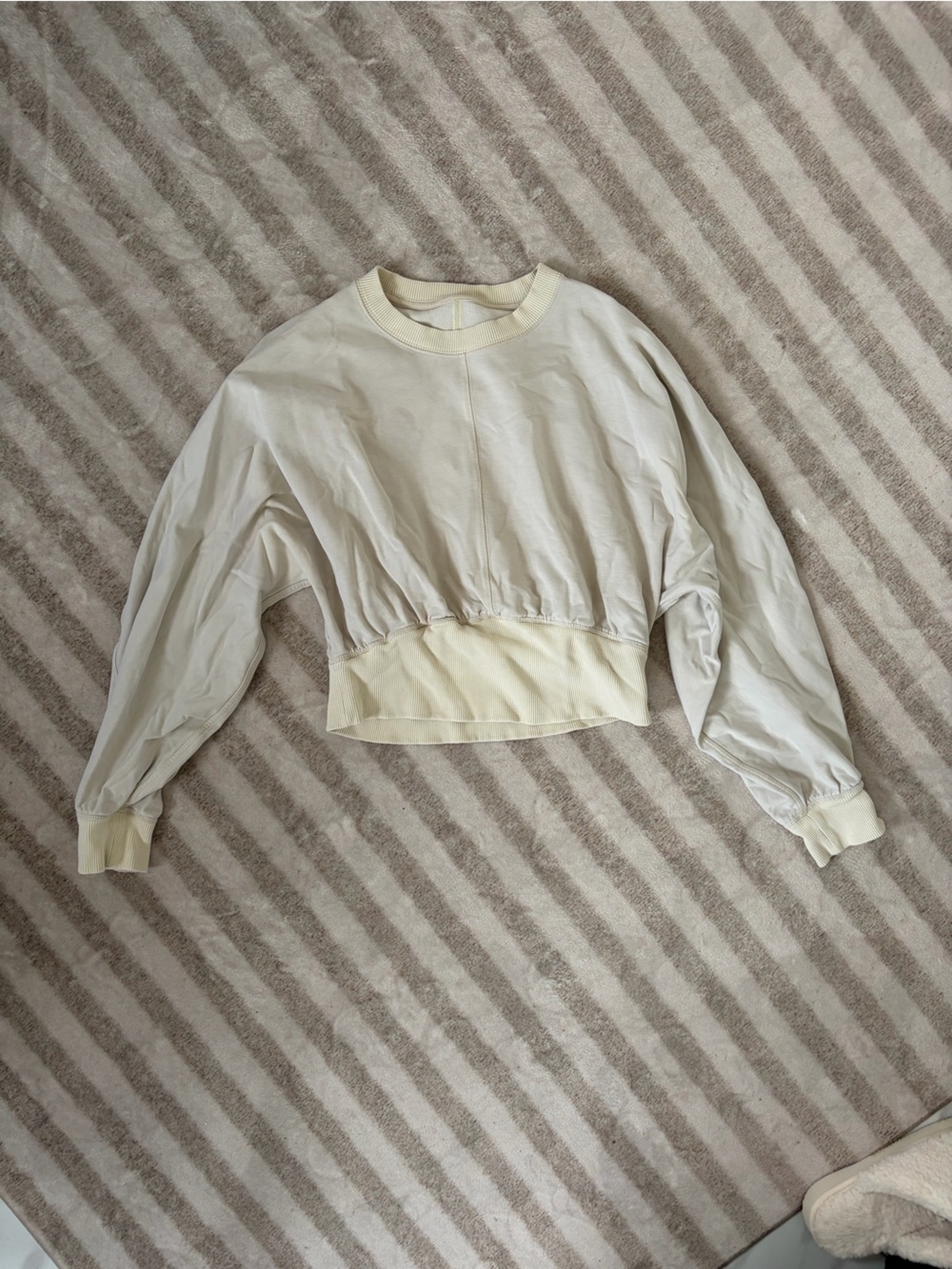 lululemon athletica Cream Cropped Pullover Sweatshirt
